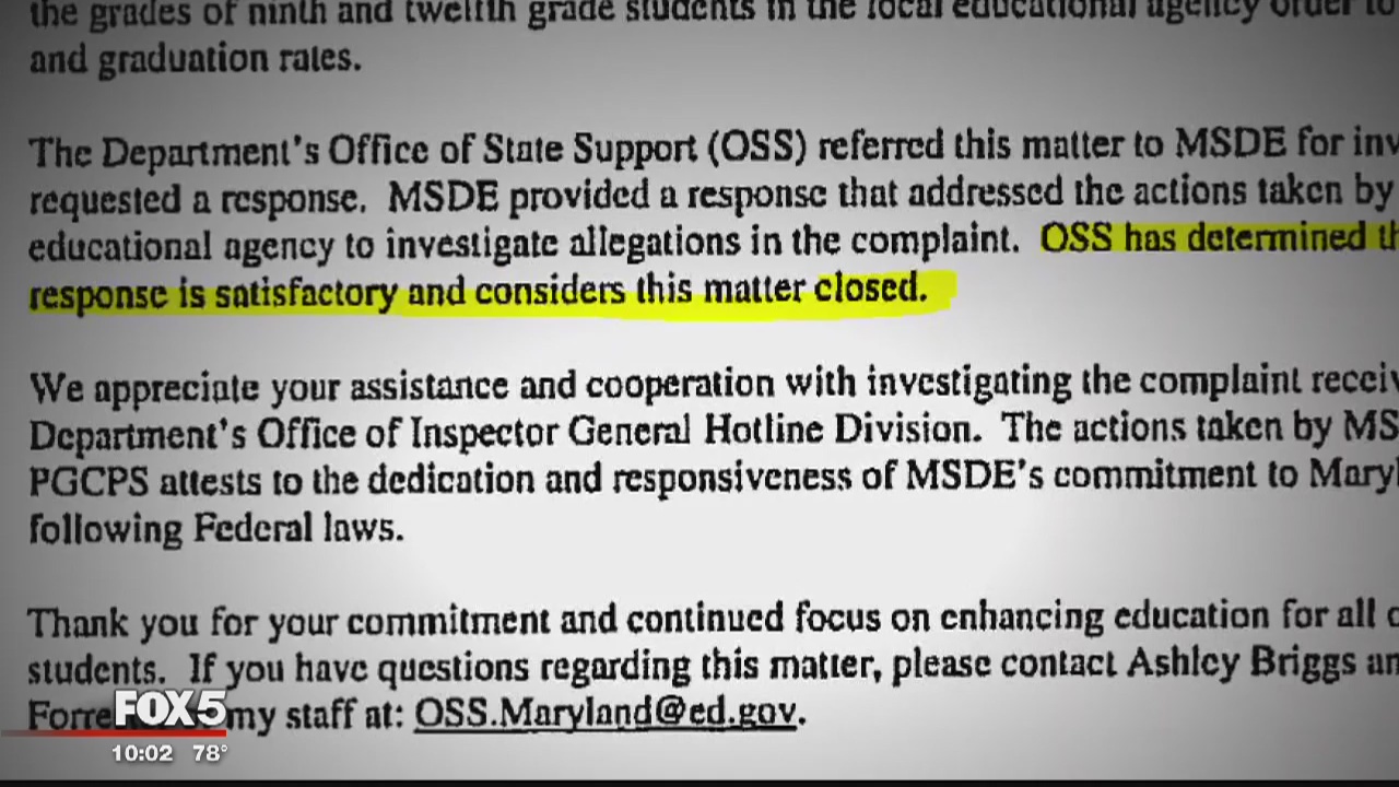 State investigated grade changing in Prince George?s County Public Schools earlier this year