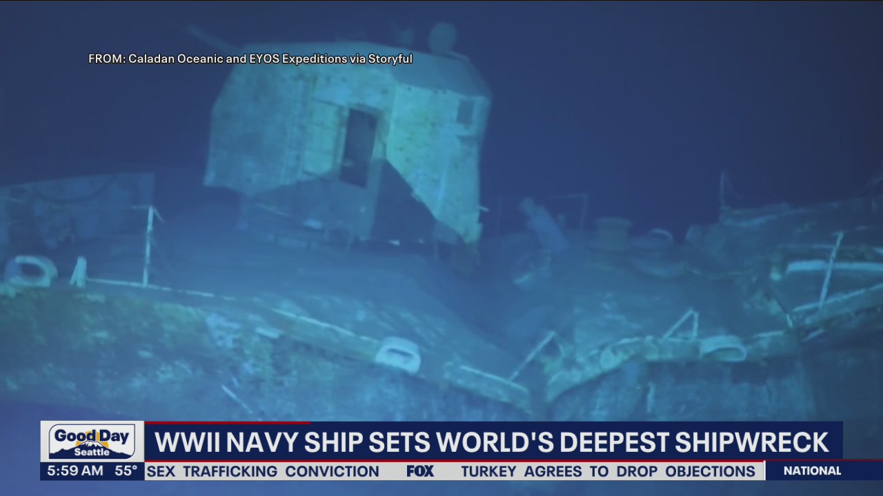 WWII Navy ship sets world's deepest shipwreck record