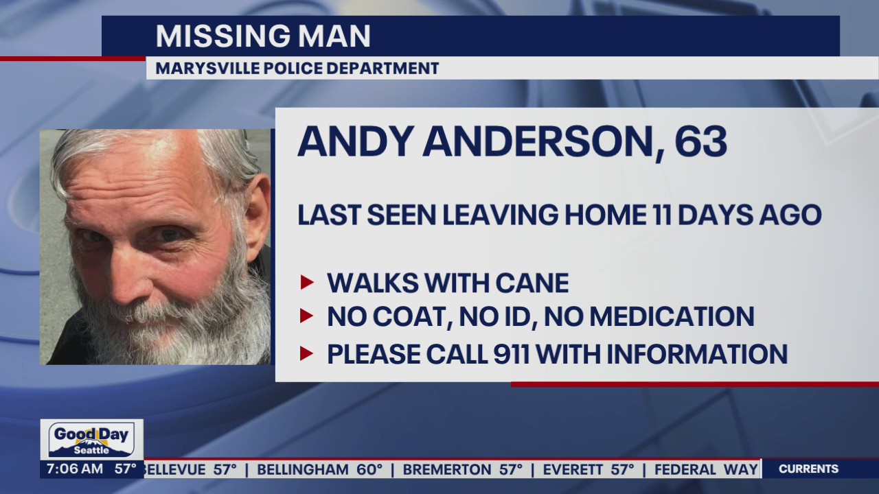 MISSING: 63-year-old Andy Anderson from Marysville, Washington