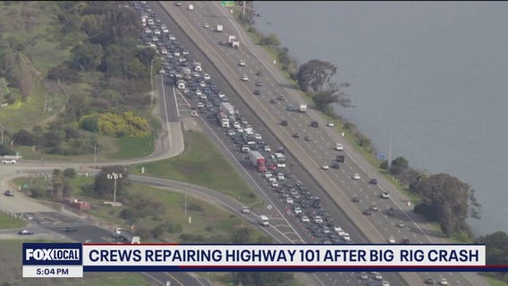 Highway 101 reopens all lanes after day-long repair following truck accident