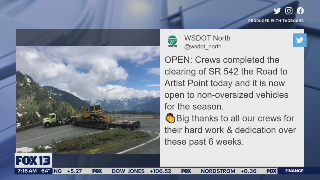 Crews complete SR 542 the Road to Artist Point