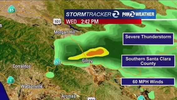 Severe thunderstorm warning issued for parts of Santa Clara County