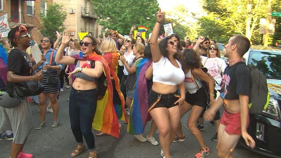Protesters hold dance party protest outside Mitch McConnell's house
