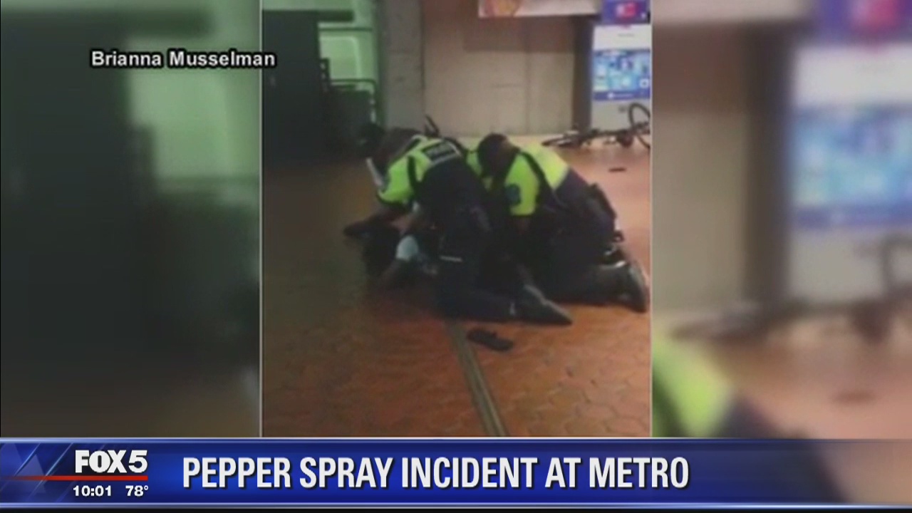 Metro Transit Police use pepper spray on suspect inside Gallery Place station