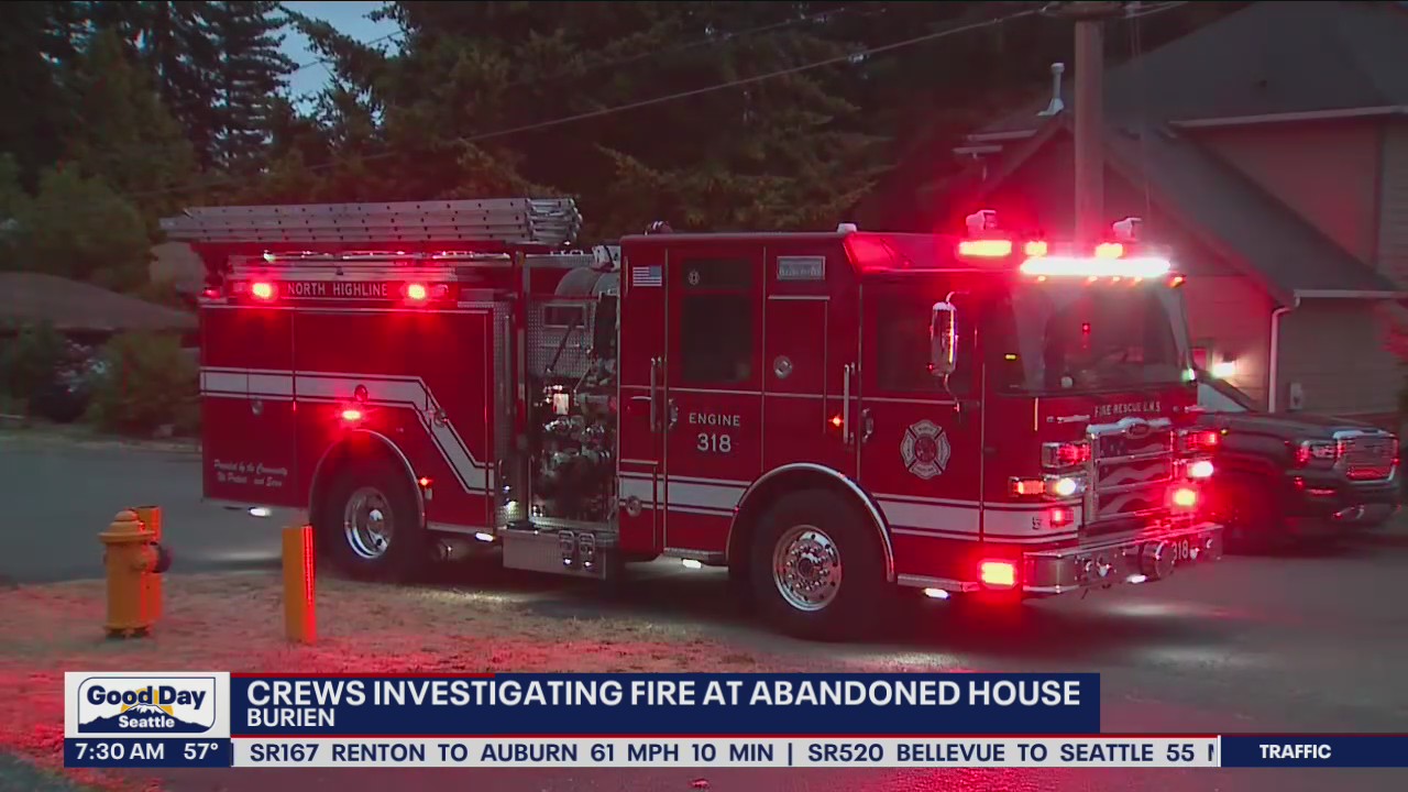 Crews investigating fire at abandoned house in Burien | FOX 13 Seattle