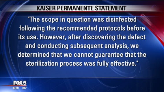 23 Kaiser Permanente patients at risk for illness after equipment may not have been disinfected