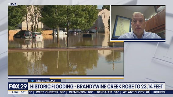 Historic flooding of the Brandywine Creek from Ida affects residents of Delaware