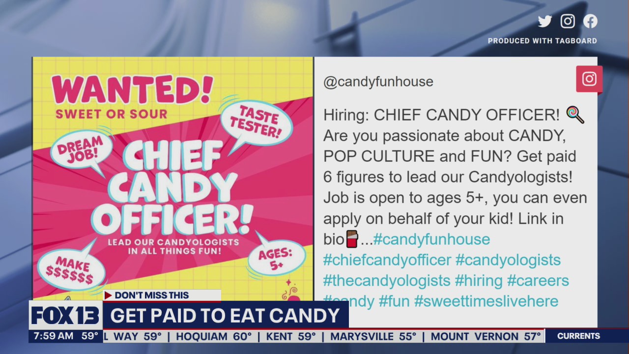 Candy Funhouse is hiring a Chief Candy Officer to test their candy