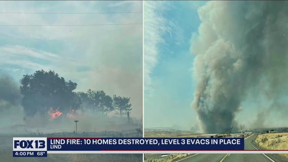 Lind wildfire: About 10 homes destroyed, entire town ordered to evacuate