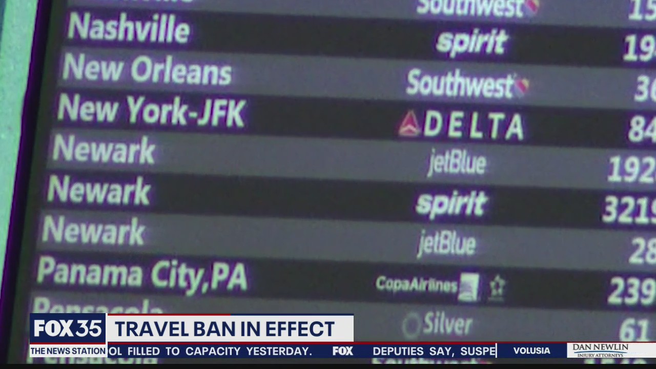 Travel ban in effect
