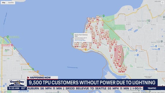 10,000+ without power after lightning strikes in Tacoma