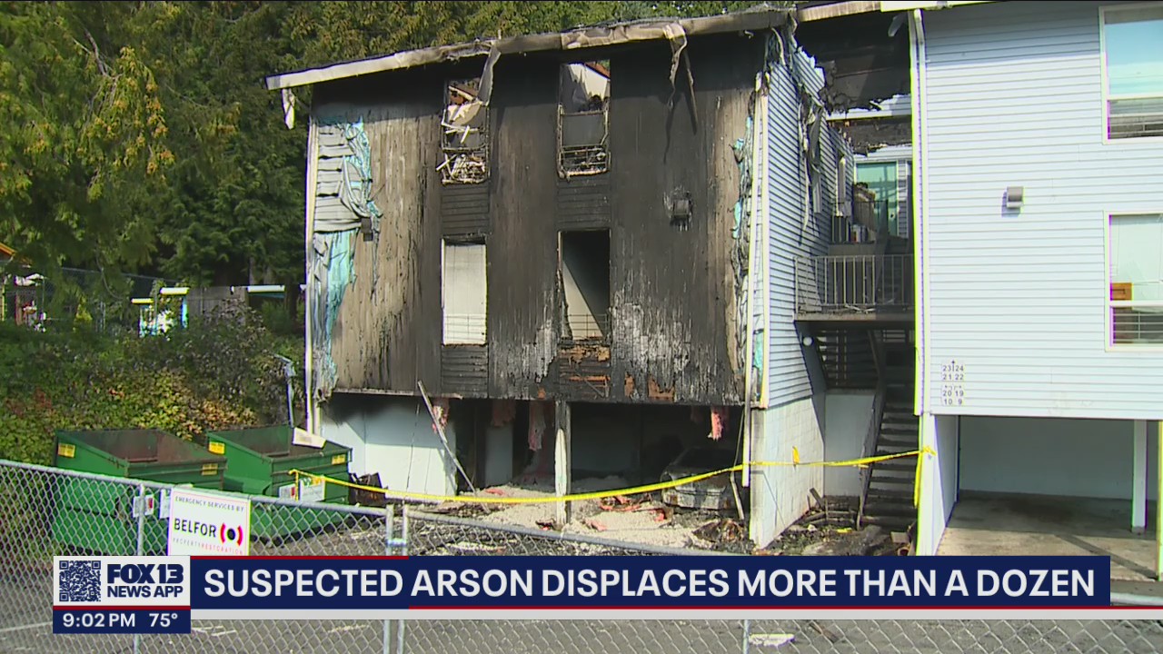 More than a dozen displaced by suspected arson in Lynnwood | FOX 13 Seattle