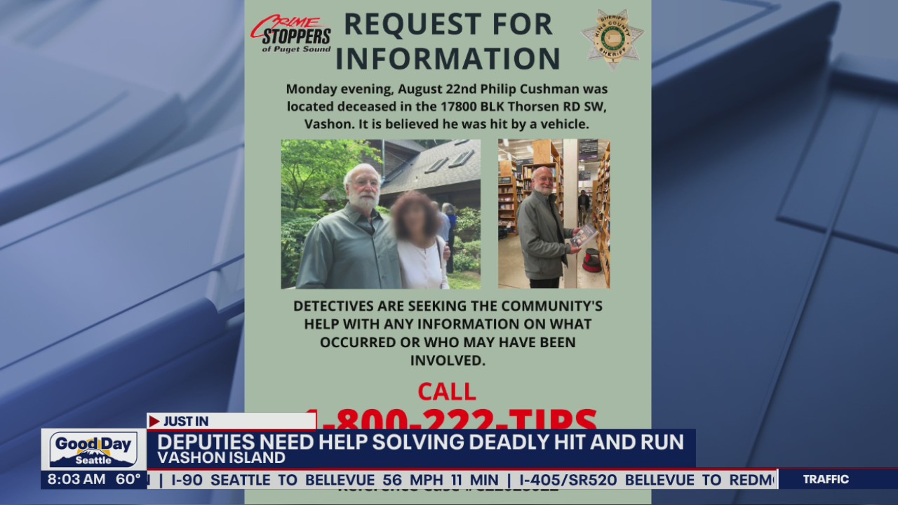 Detectives investigating hit-and-run that killed man on Vashon Island