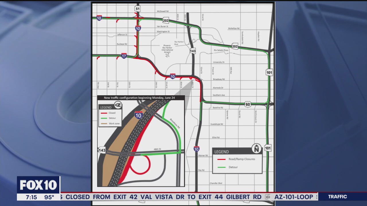 Phoenix-area weekend freeway closures (June 21-24)