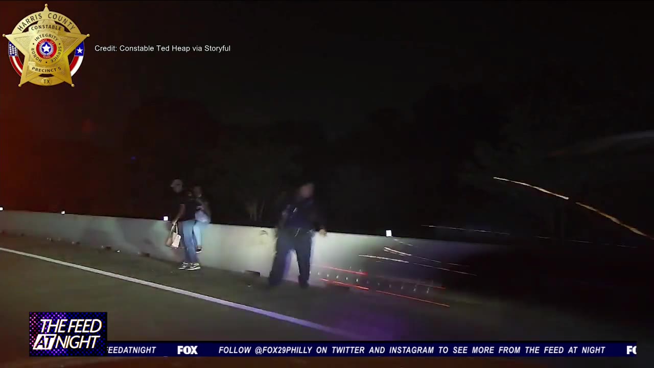 Officer leaps off overpass to avoid drunk driver