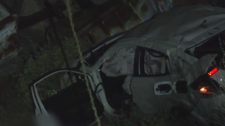 Rescue of driver who drove off cliff seen on video