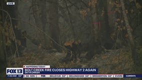 US 2 closure on Wednesday to remove trees burned above highway in Bolt Creek Fire
