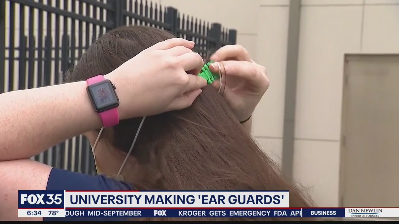 Stetson University making ear guards for face masks