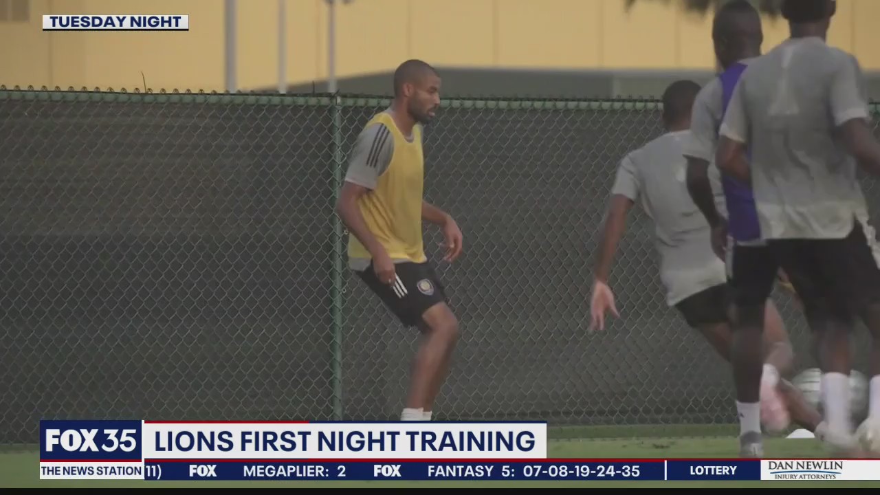 Lions hold first night training session