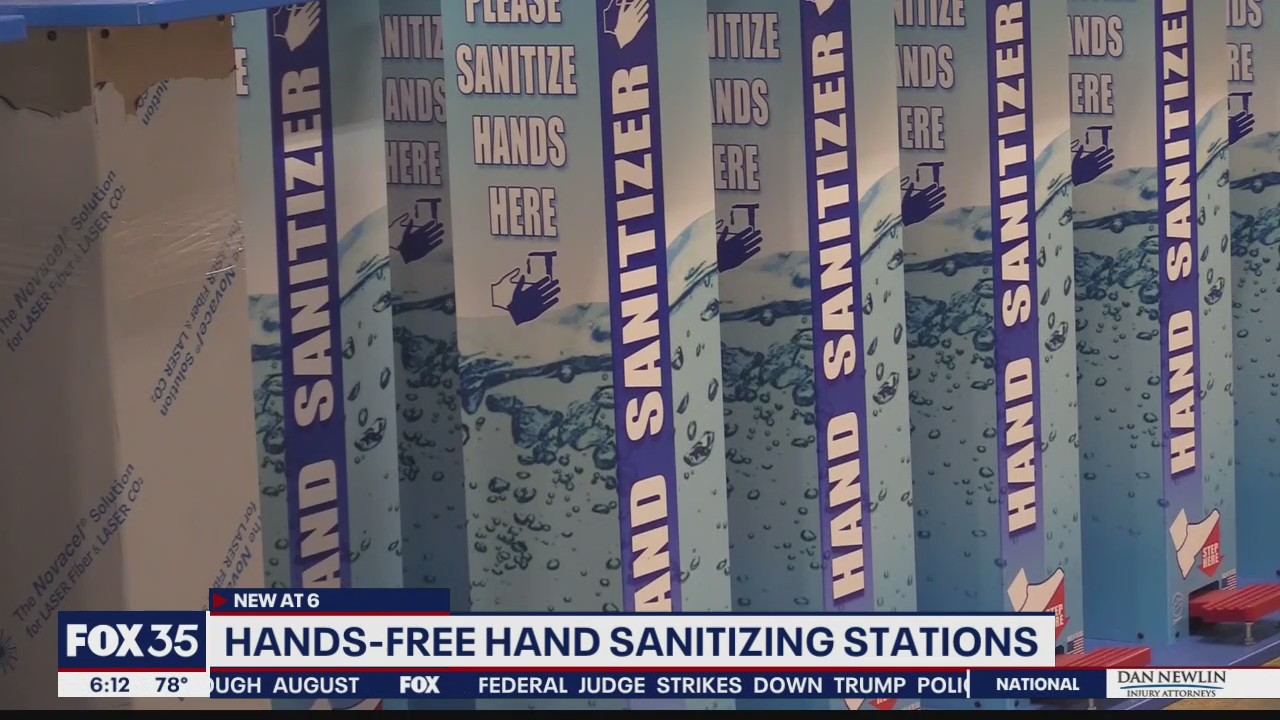 Hands-free sanitizing stations installed at game maker's warehouse