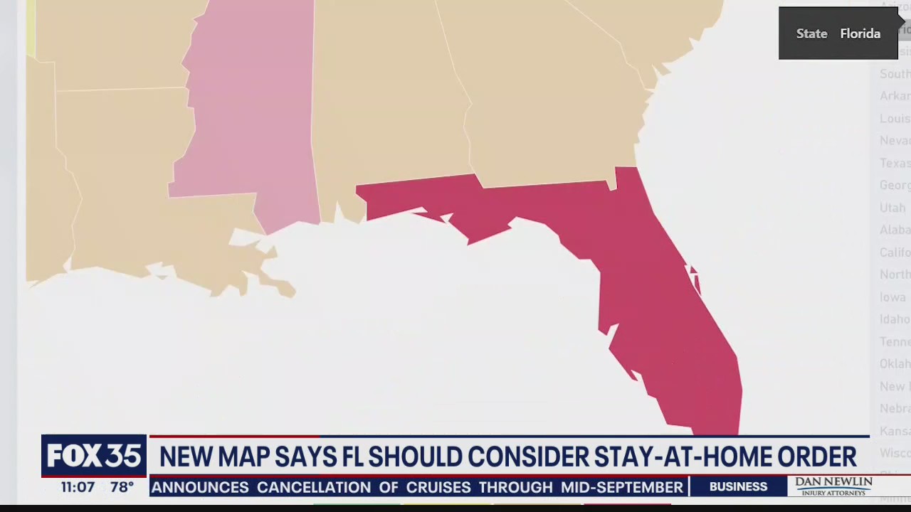 New map suggests Florida should consider stay-at-home