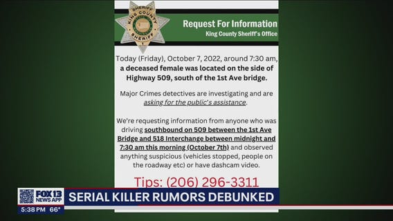 Police say no suspected serial killer in Seattle or King County, despite online rumor