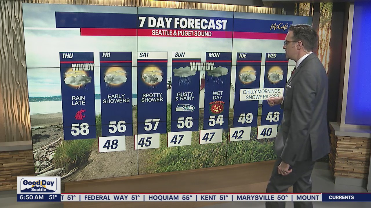 Increasing winds and heavy rain Thursday