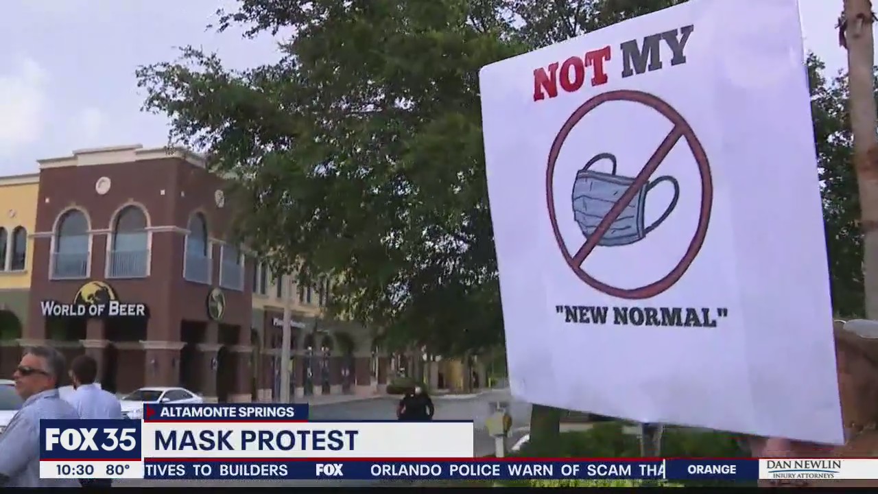 Marchers protest mask order in Seminole County