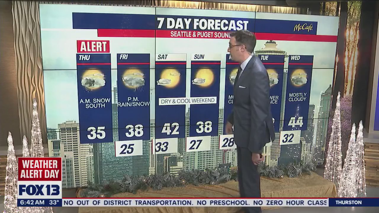 South King, Pierce counties could see snow during morning commute