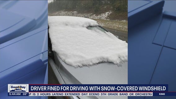 Driver fined nearly $600 for driving with snow-covered windshield in Washington state