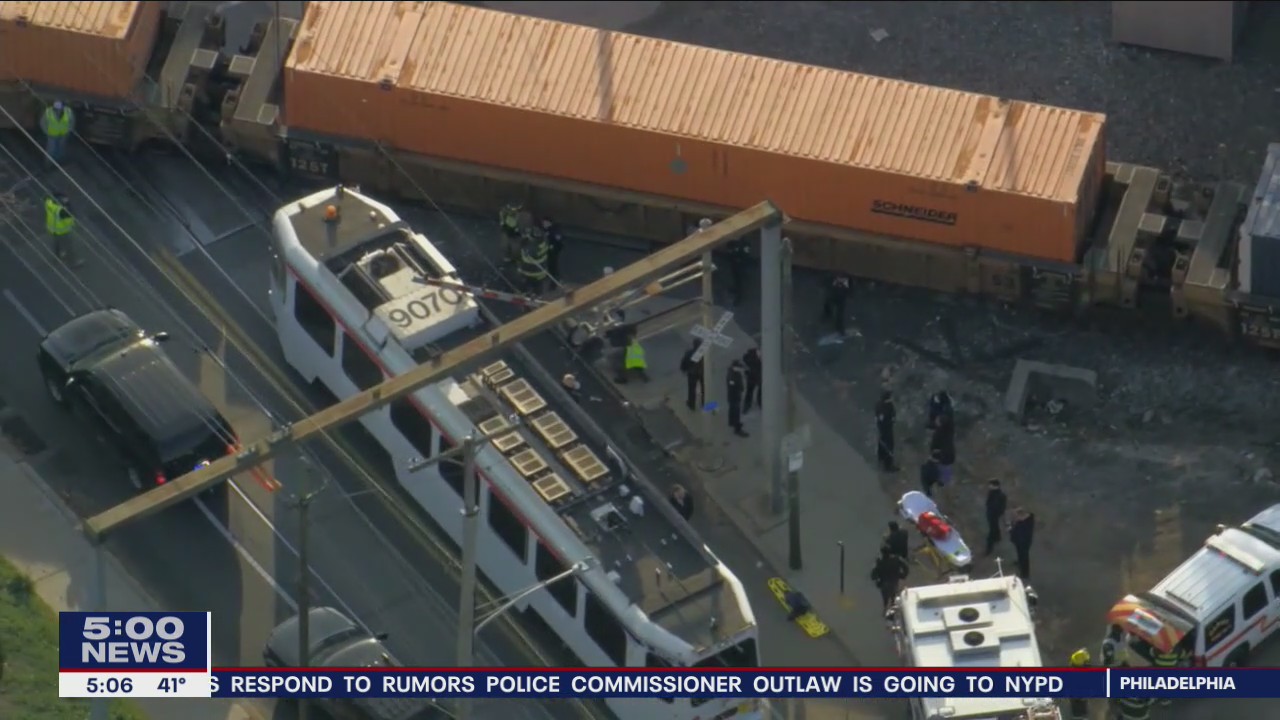 6 hurt in SEPTA trolley collision with freight train, officials say