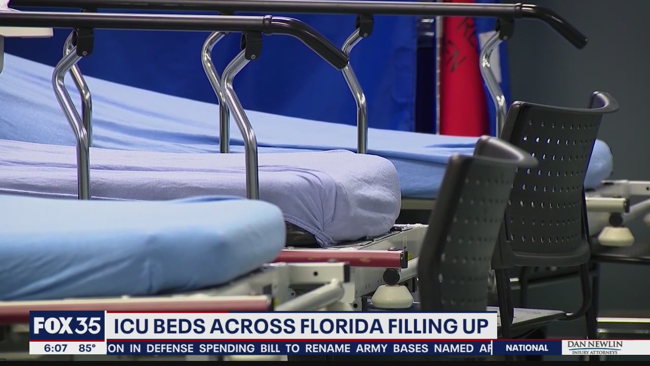 ICU beds filling up across Florida due to coronavirus pandemic