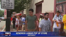 Long lines for Kendrick Lamar's pop-up shop in DC