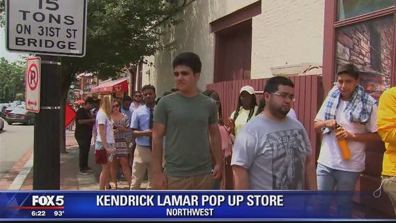 Long lines for Kendrick Lamar's pop-up shop in DC