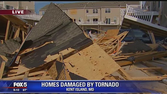 Homes damaged by tornado on Kent Island