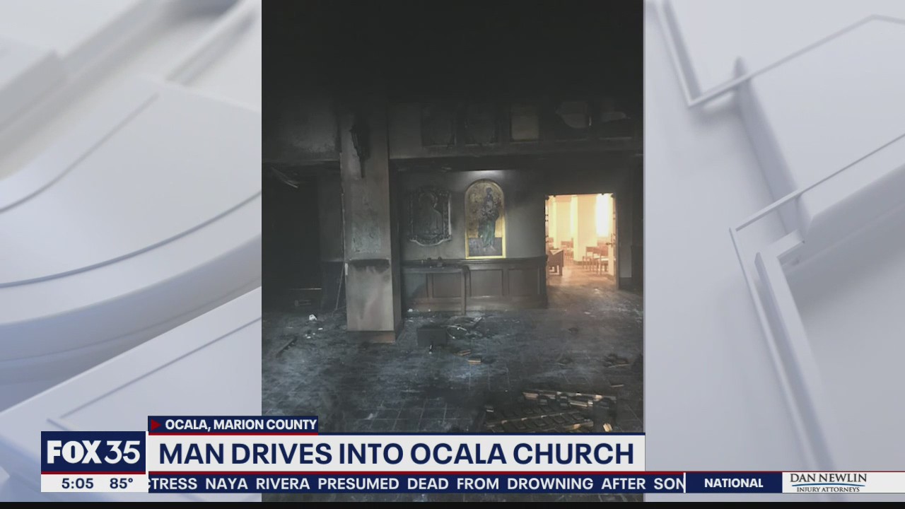 Man crashes car into Ocala church, deputies say