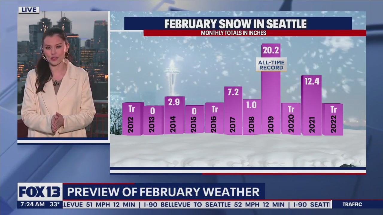 Preview of February snow in Seattle