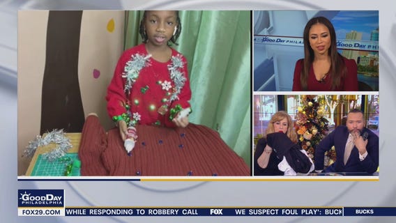 Local 9-year-old crafts festive Christmas sweater