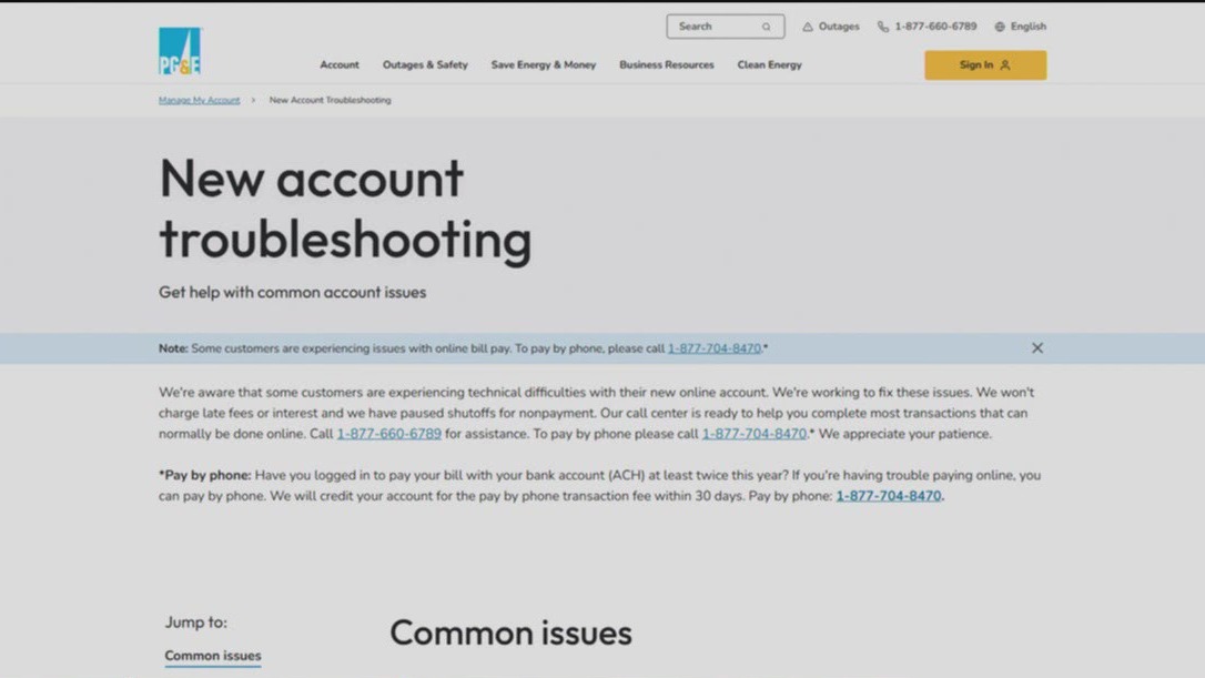 Can't pay your PG&E bill online? Utility experiencing technical problems