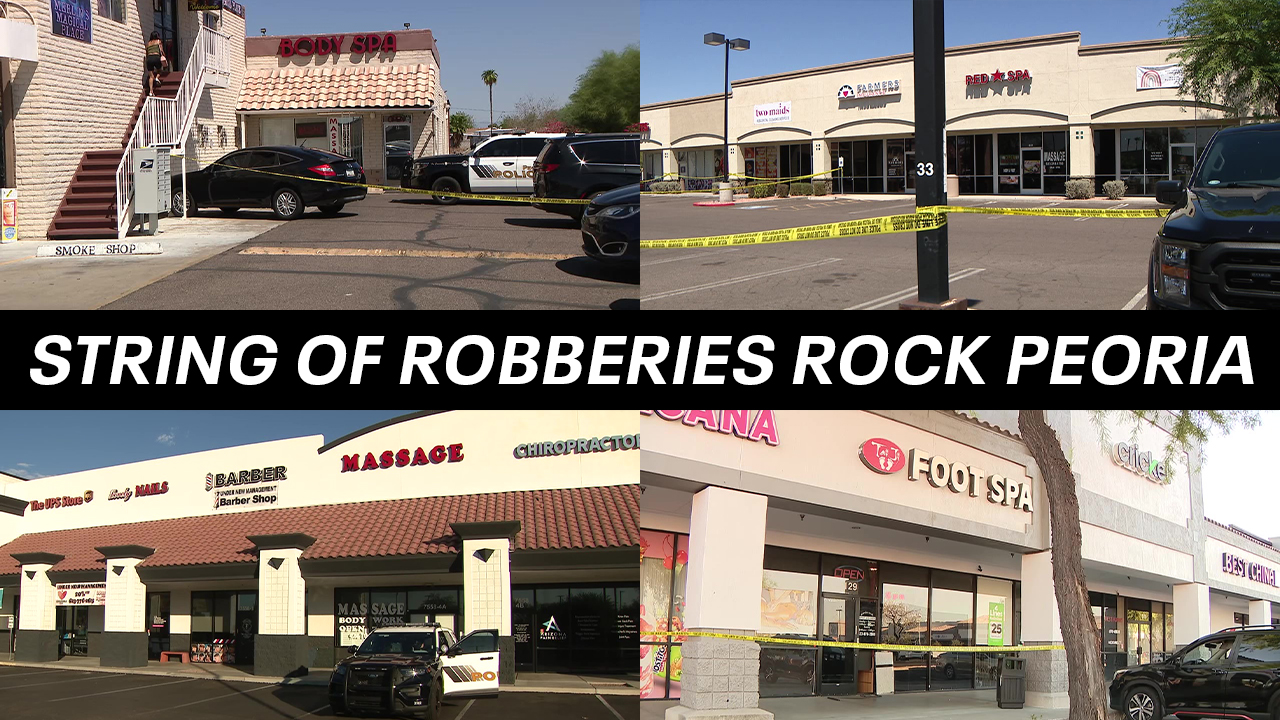 Peoria massage parlors targeted in robberies: PD | FOX 10 Phoenix