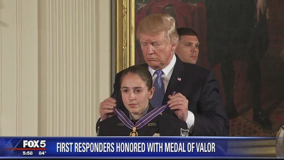 President Donald Trump honors Alexandria shooting first responders at White House ceremony