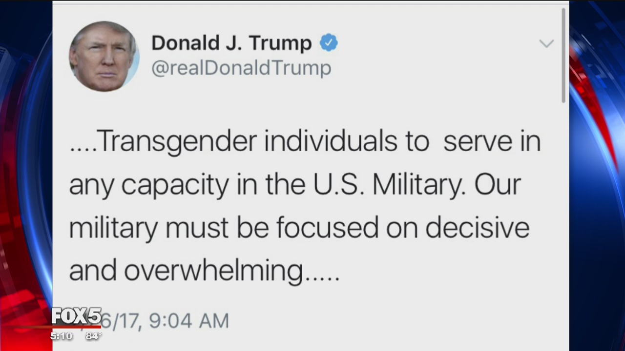 Trump says transgender people should be barred from military