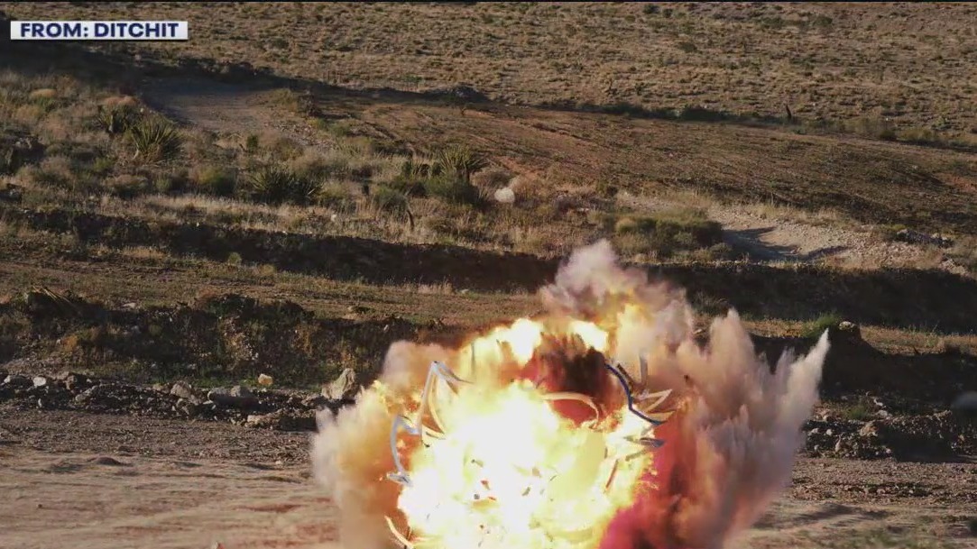 Twitter bird sign detonated in desert