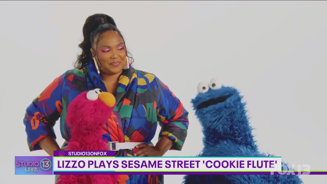 Lizzo plays 'Sesame Street' cookie flute, gets surprise from Cookie Monster