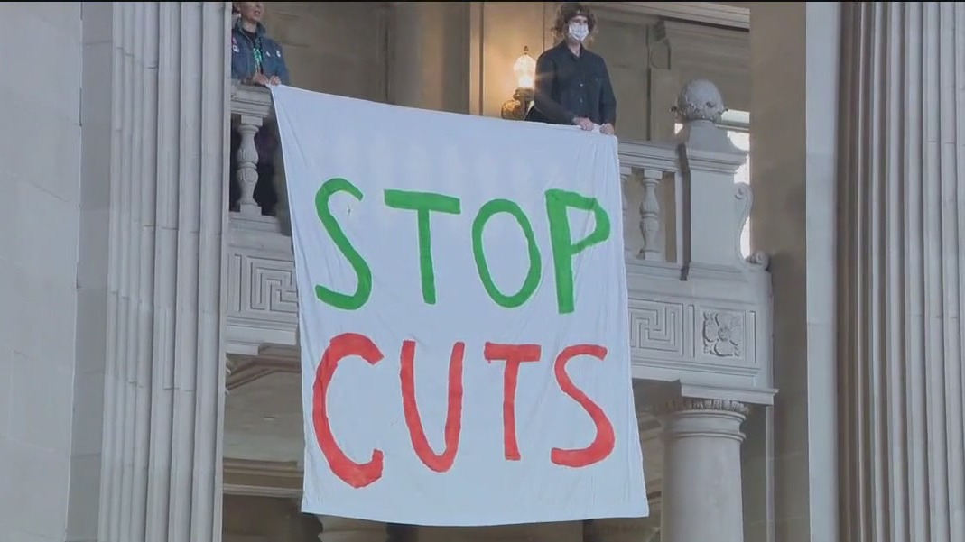 Protesting cuts in San Francisco