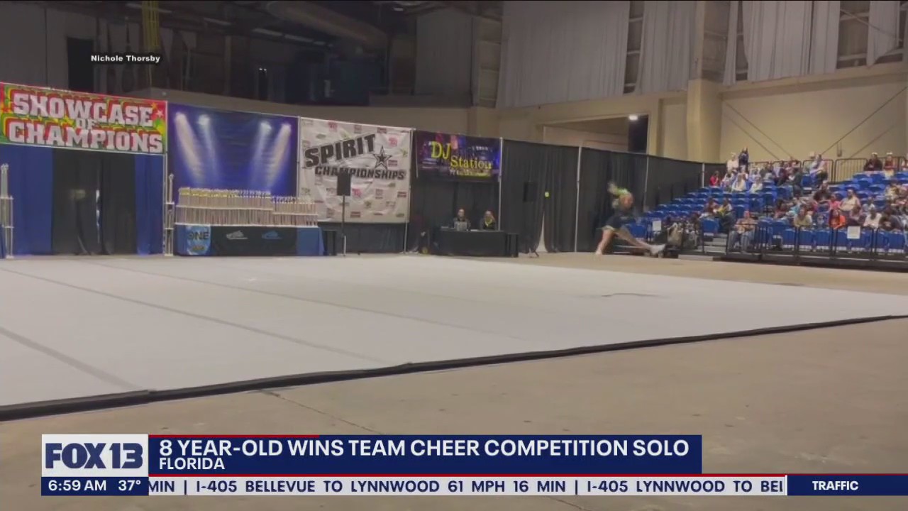 8-year-old's cheer team no-shows competition, she wins solo