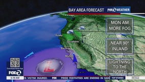 90 inland, lightning up north