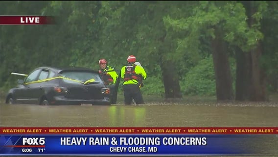 Driver rescued after car stuck in high water on Md. roadway