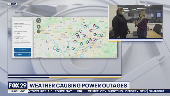 Severe weather causes power outages in Delaware Valley Friday morning