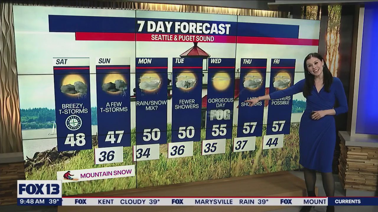 Cool showers and thunderstorms this weekend